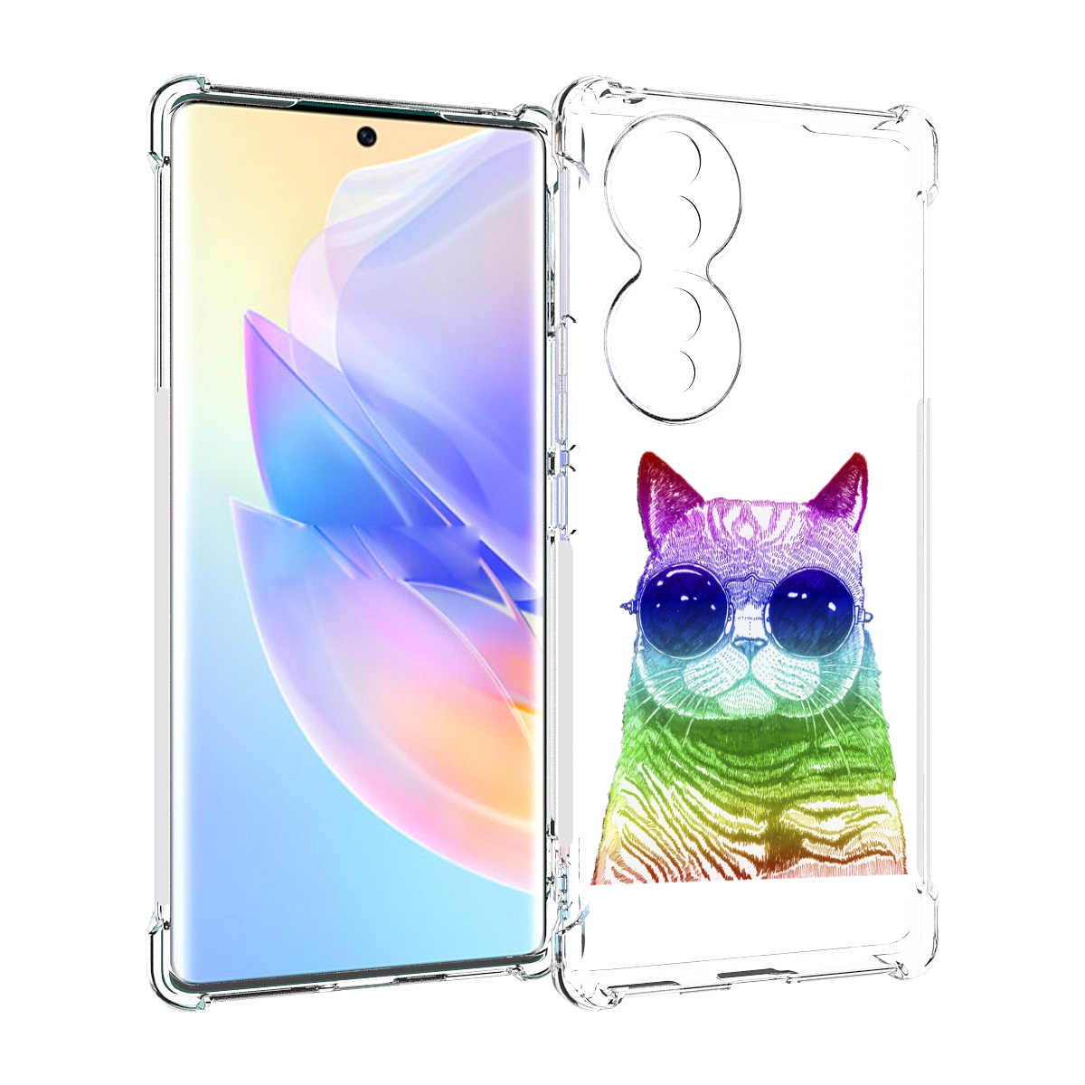

Чехол MyPads Кот в очках для Honor 70, Прозрачный, Tocco