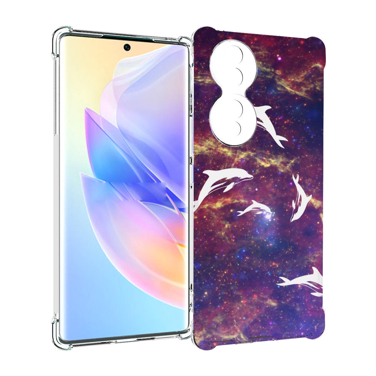 

Чехол MyPads Космические-дельфины для Honor 70, Прозрачный, Tocco