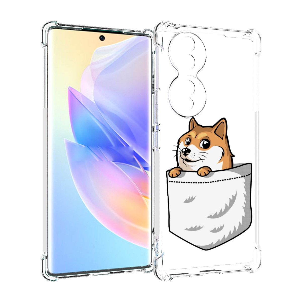 

Чехол MyPads Корги в кармане для Honor 70, Прозрачный, Tocco