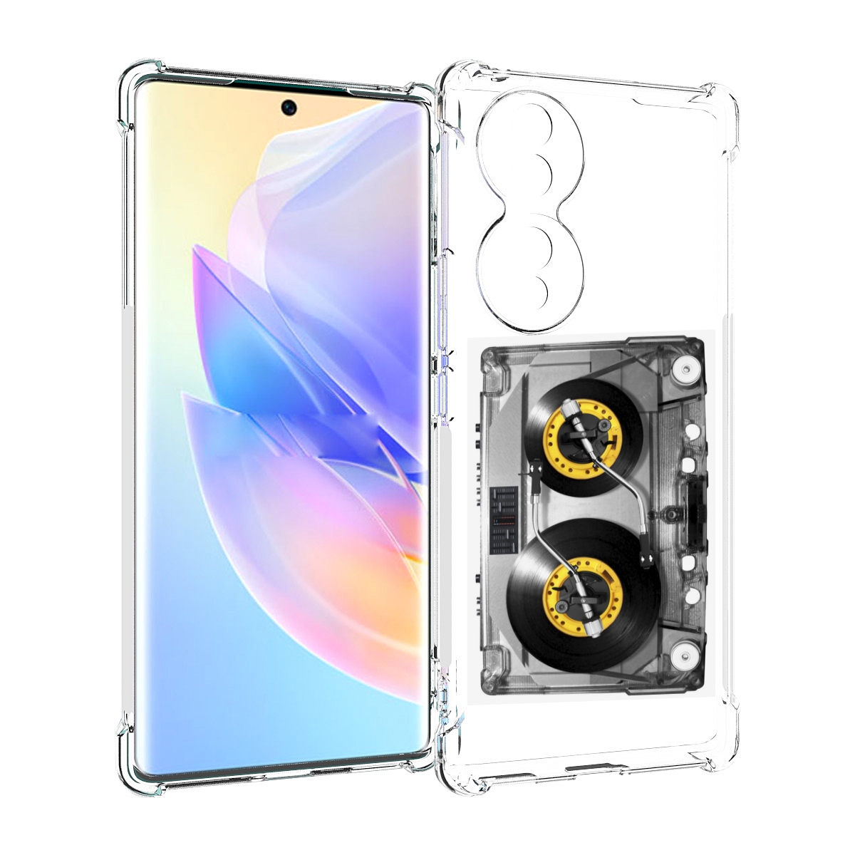 

Чехол MyPads Кассета музыкальная для Honor 70, Прозрачный, Tocco