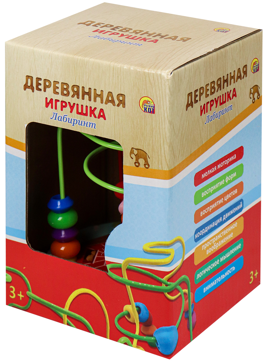 

Деревянная игрушка Лабиринт-8, 14х10 см Рыжий кот