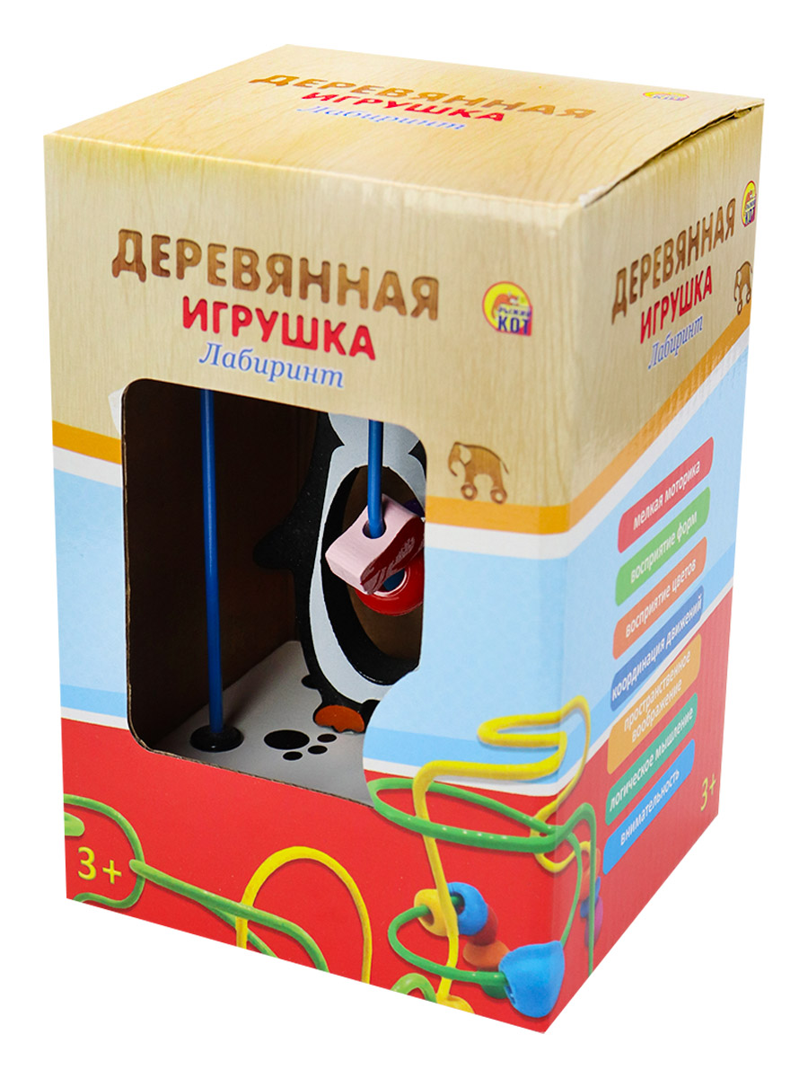 

Деревянная игрушка Лабиринт-6, 13,5х10х7 см Рыжий кот