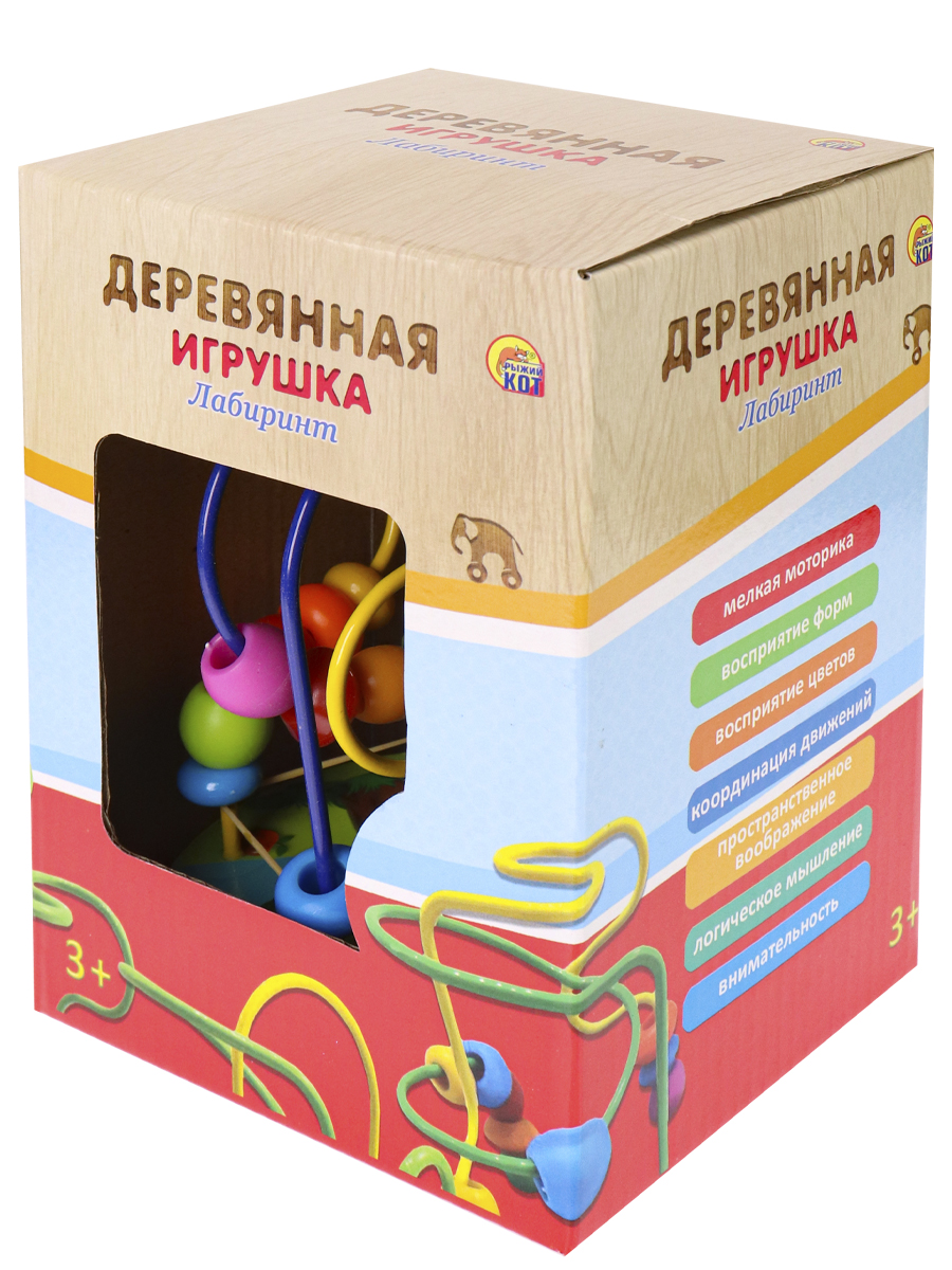 

Деревянная игрушка Лабиринт-3, 11х9 см Рыжий кот