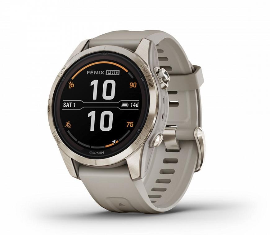 Смарт-часы Garmin Fenix 7S PRO Sapphire Solar золотистый (010-02776-15)