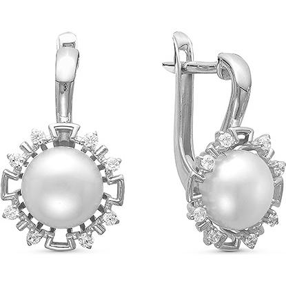 

Серьги женские из серебра ПРИВОЛЖСКИЙ ЮВЕЛИР 371050-FA11ZM07, жемчуг/фианит, 371050-FA11ZM07