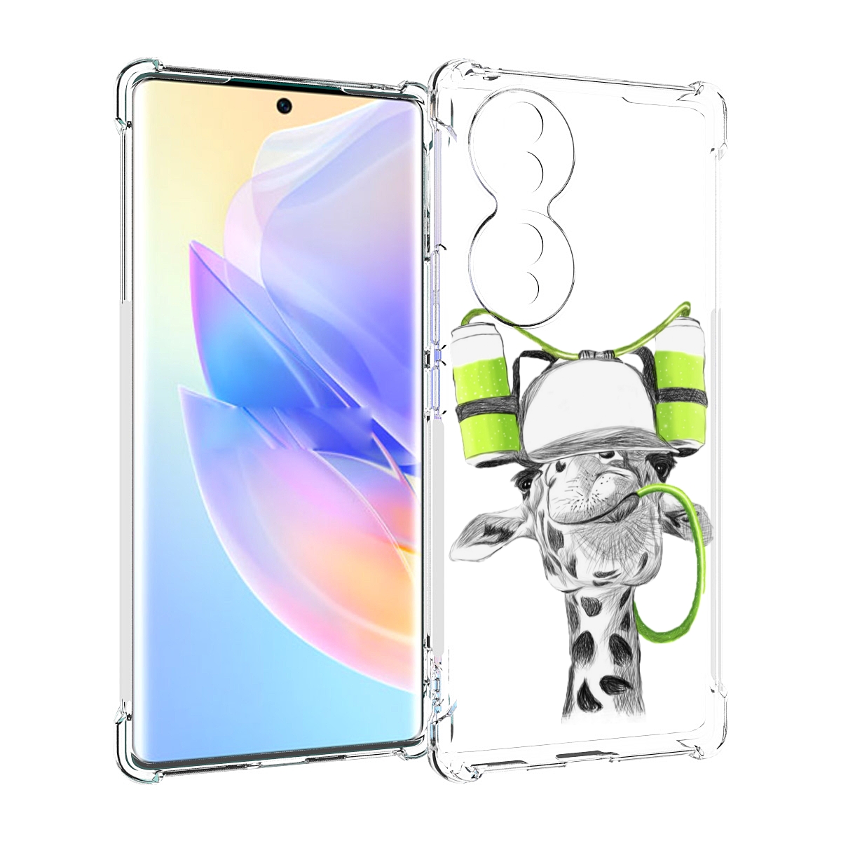 

Чехол MyPads Жираф для Honor 70, Прозрачный, Tocco