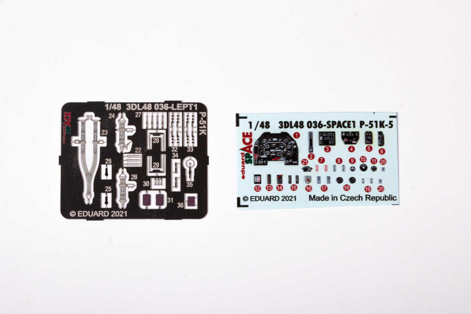 3DL48036 Eduard 1/48 3D декаль для P-51K-5 SPACE