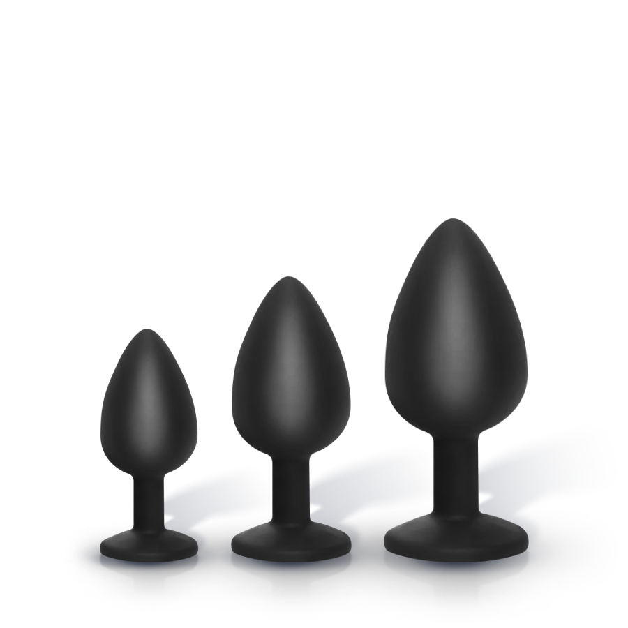 Набор анальных пробок черный 3 шт.