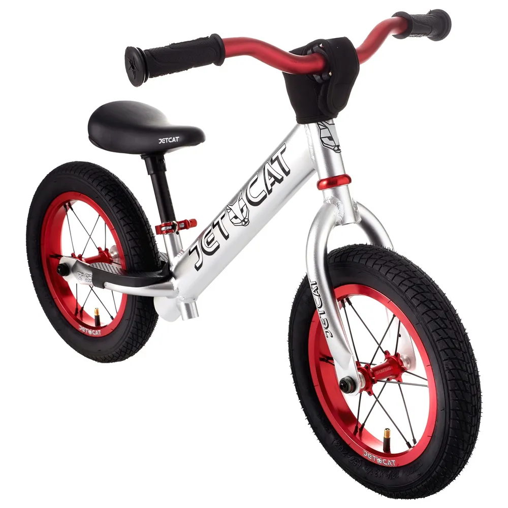 Беговел JETCAT 12 Sport SL AIR PRO Fire Silver Серебро с красными колёсами