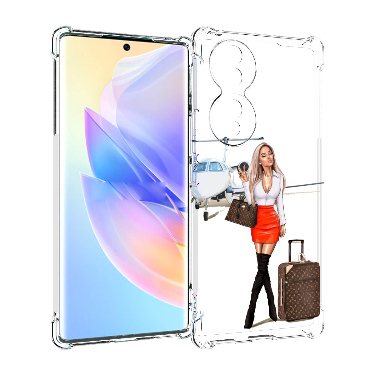 

Чехол MyPads Деловая-девушка женский для Honor 70, Прозрачный, Tocco