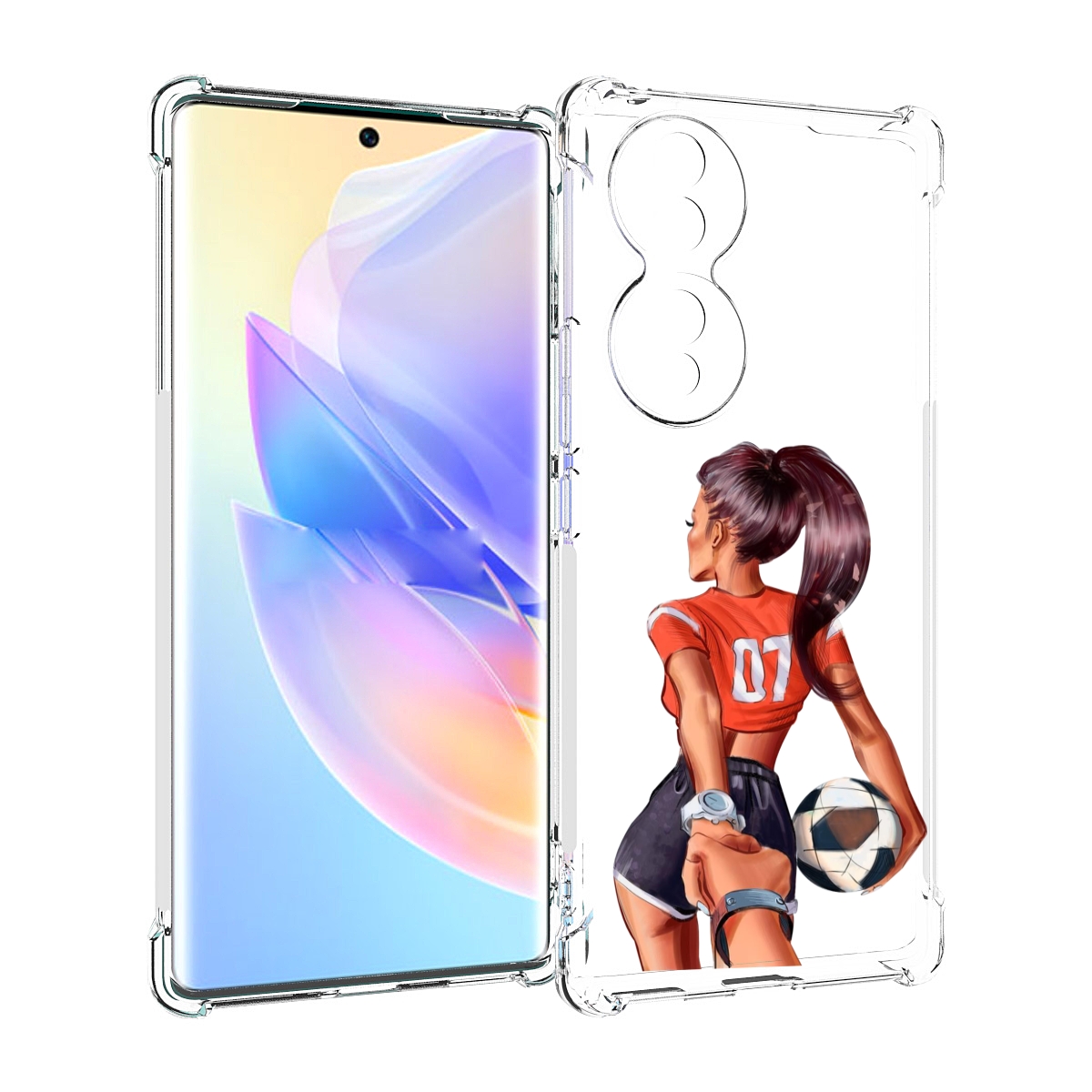

Чехол MyPads Девушка-футболистка женский для Honor 70, Прозрачный, Tocco