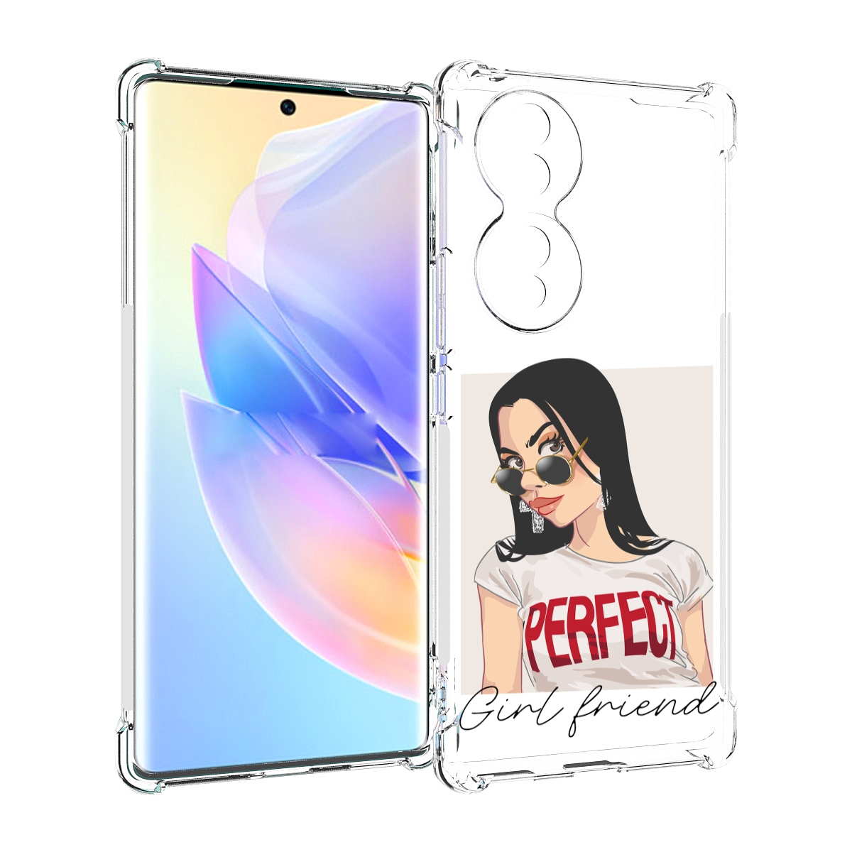 

Чехол MyPads Девушка-с-сережками женский для Honor 70, Прозрачный, Tocco