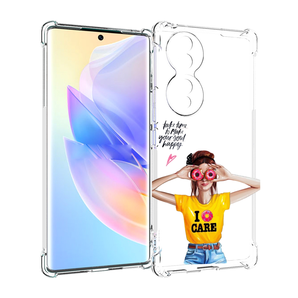 

Чехол MyPads Девушка-с-пончиками женский для Honor 70, Прозрачный, Tocco