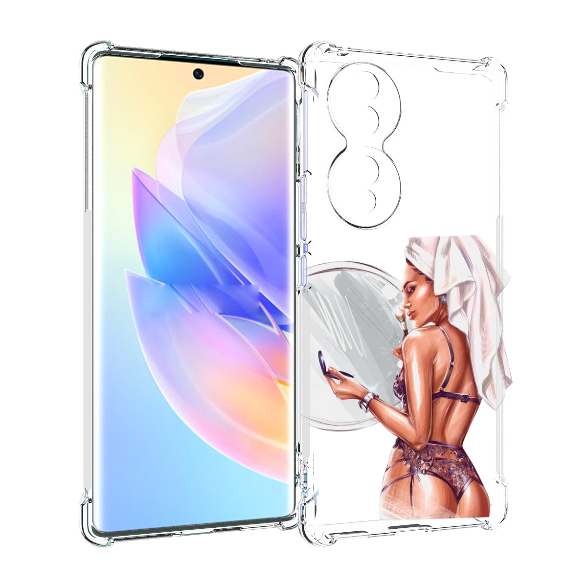 

Чехол MyPads Девушка-с-полотенцем женский для Honor 70, Прозрачный, Tocco
