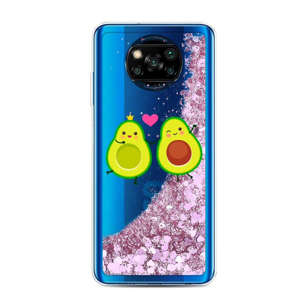 

Жидкий чехол с блестками "Авокадо любят" на Xiaomi Poco X3 NFC, 39294-1
