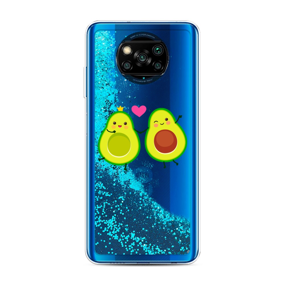

Жидкий чехол с блестками "Авокадо любят" на Xiaomi Poco X3 NFC, 39293-1