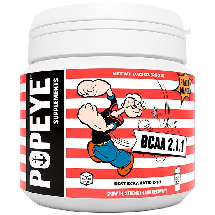 

Popeye Supplements BCAA 2:1:1 250 г, персик-манго, Popeye Supplements BCAA 2:1:1