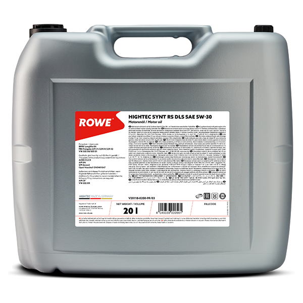 фото Моторное масло rowe hightec synt rs dls sae 5w-30 20л