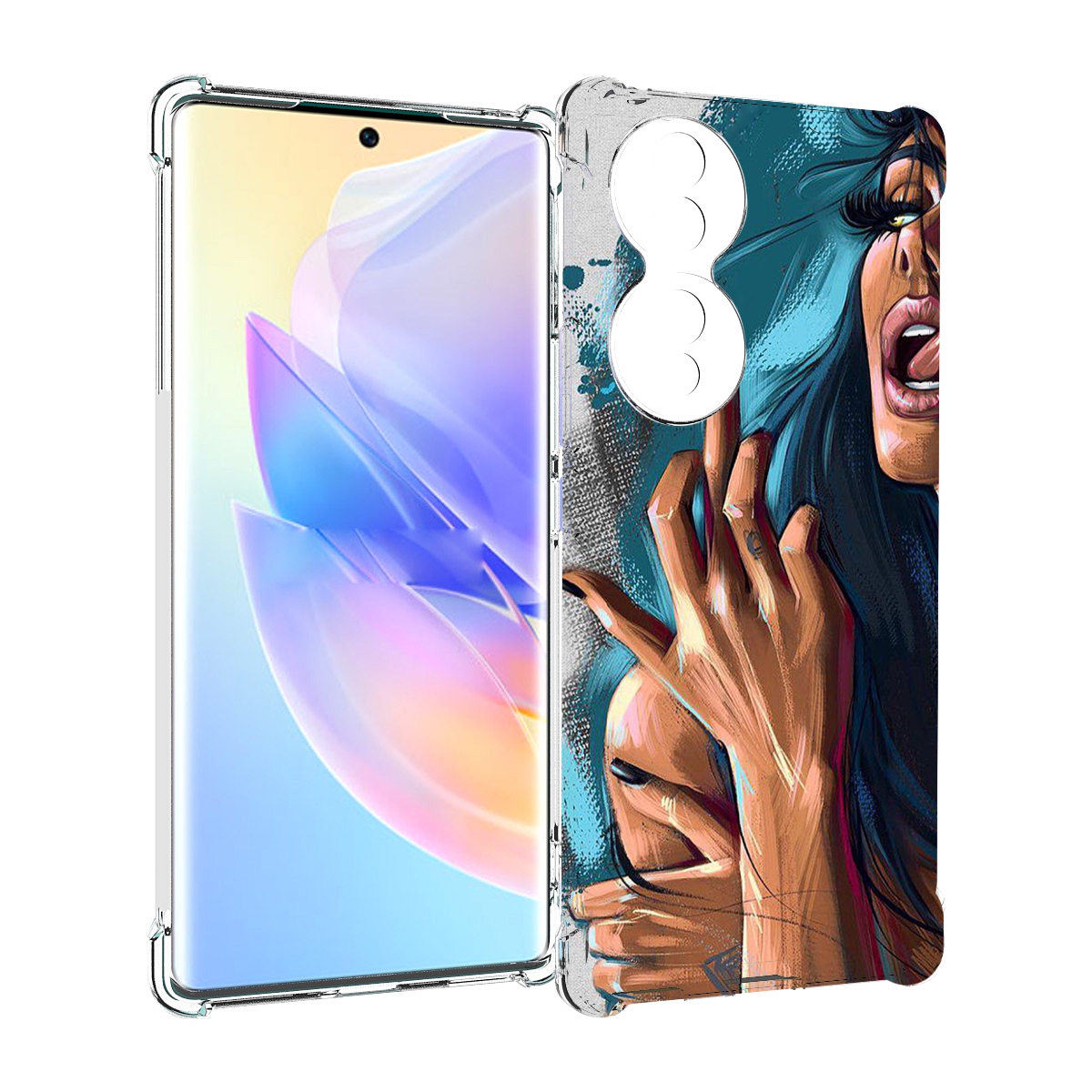 

Чехол MyPads Девушка-нарисованная-дерзкая женский для Honor 70, Прозрачный, Tocco