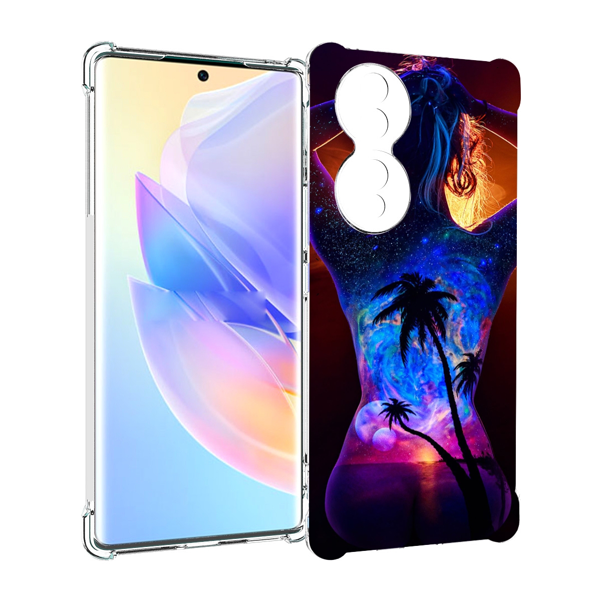 

Чехол MyPads Девушка-и-пальмы женский для Honor 70, Прозрачный, Tocco