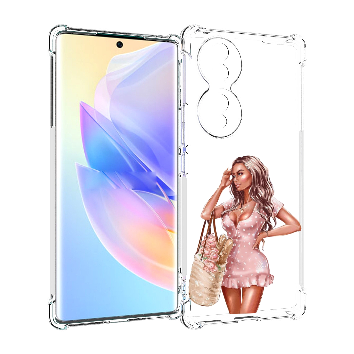 

Чехол MyPads Девушка-в-мини-платье женский для Honor 70, Прозрачный, Tocco