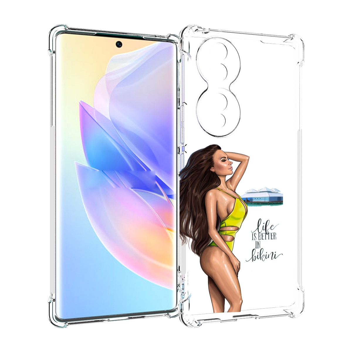 

Чехол MyPads Девушка-в-купальнике для Honor 70, Прозрачный, Tocco