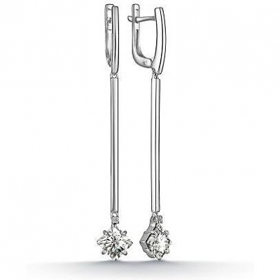 

Серьги из серебра с фианитом АЛЬКОР 02-2169_00ГХ-00, 02-2169_00ГХ-00