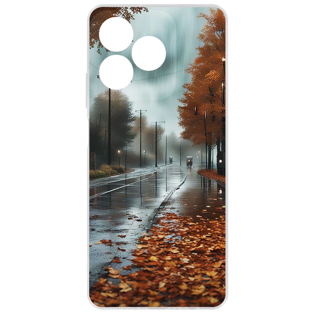 

Чехол-накладка Krutoff Clear Case Осенний дождь для Realme C51, Прозрачный