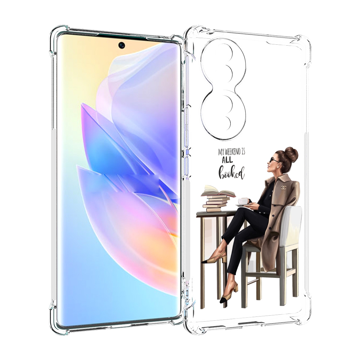 

Чехол MyPads Девушка-в-кофейне для Honor 70, Прозрачный, Tocco