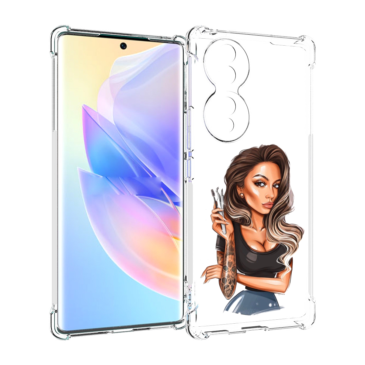 

Чехол MyPads Девушка-бровист для Honor 70, Прозрачный, Tocco