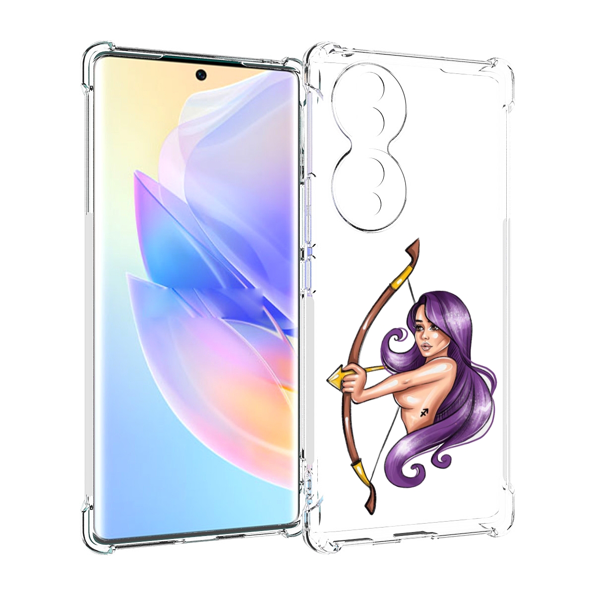 

Чехол MyPads Девушка-Стрелец женский для Honor 70, Прозрачный, Tocco