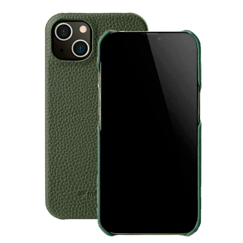 

Кожаный чехол накладка Melkco Snap Cover для iPhone 15, черный, Зеленый, Melkco Snap Cover для iPhone 15