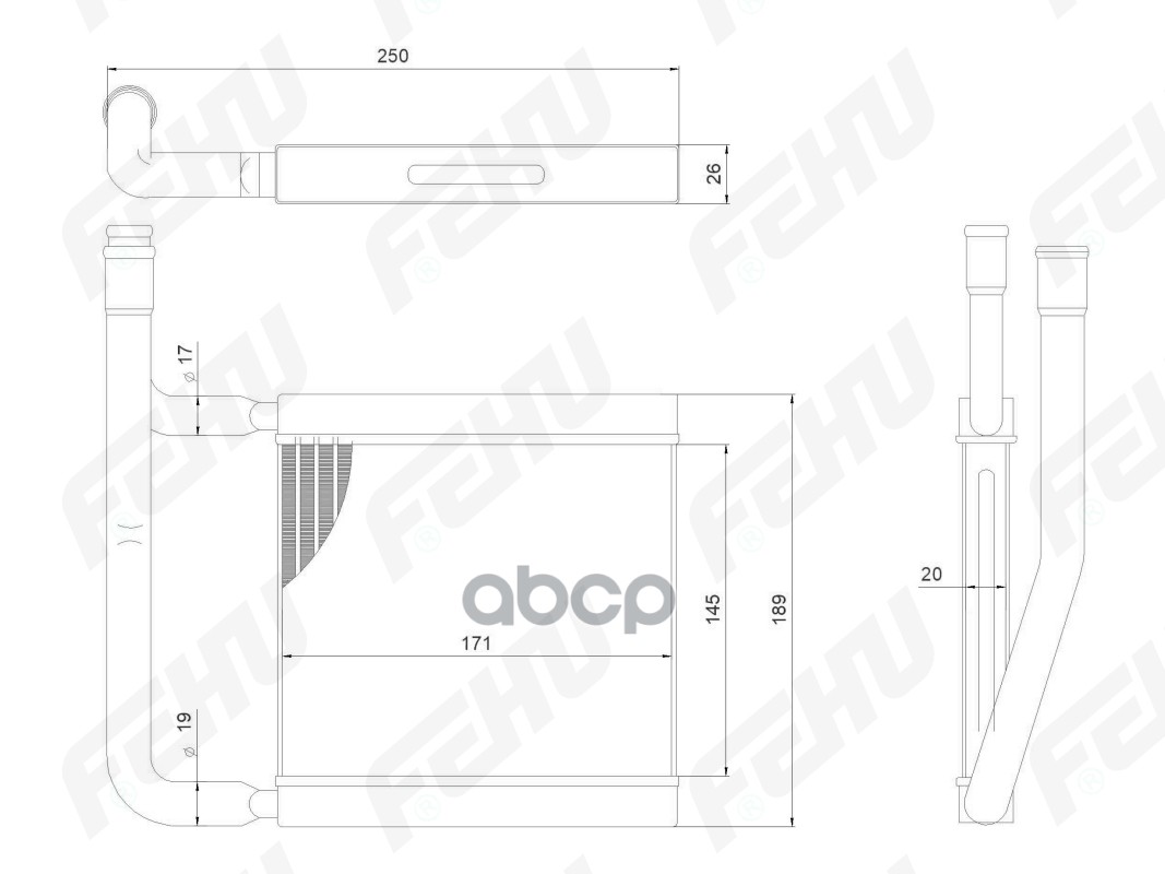 Радиатор отопителя FEHU FRH1083