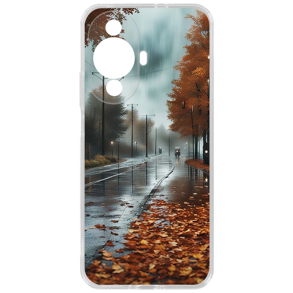 

Чехол-накладка Krutoff Clear Case Осенний дождь для Huawei Nova 11, Прозрачный