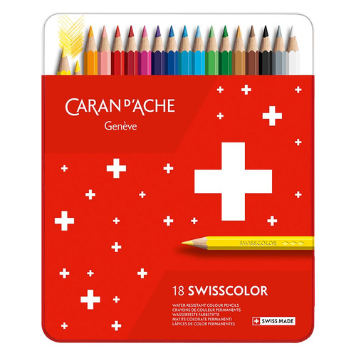 фото Карандаши цветные carandache swisscolor 1284.718 1284.718 2.8мм коробка металлическая 18шт caran d’ache