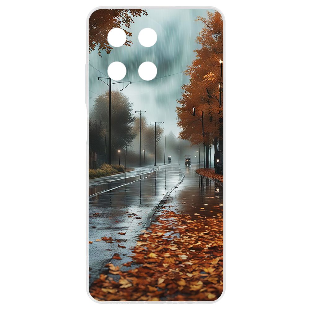 

Чехол-накладка Krutoff Clear Case Осенний дождь для Realme 11 4G, Прозрачный