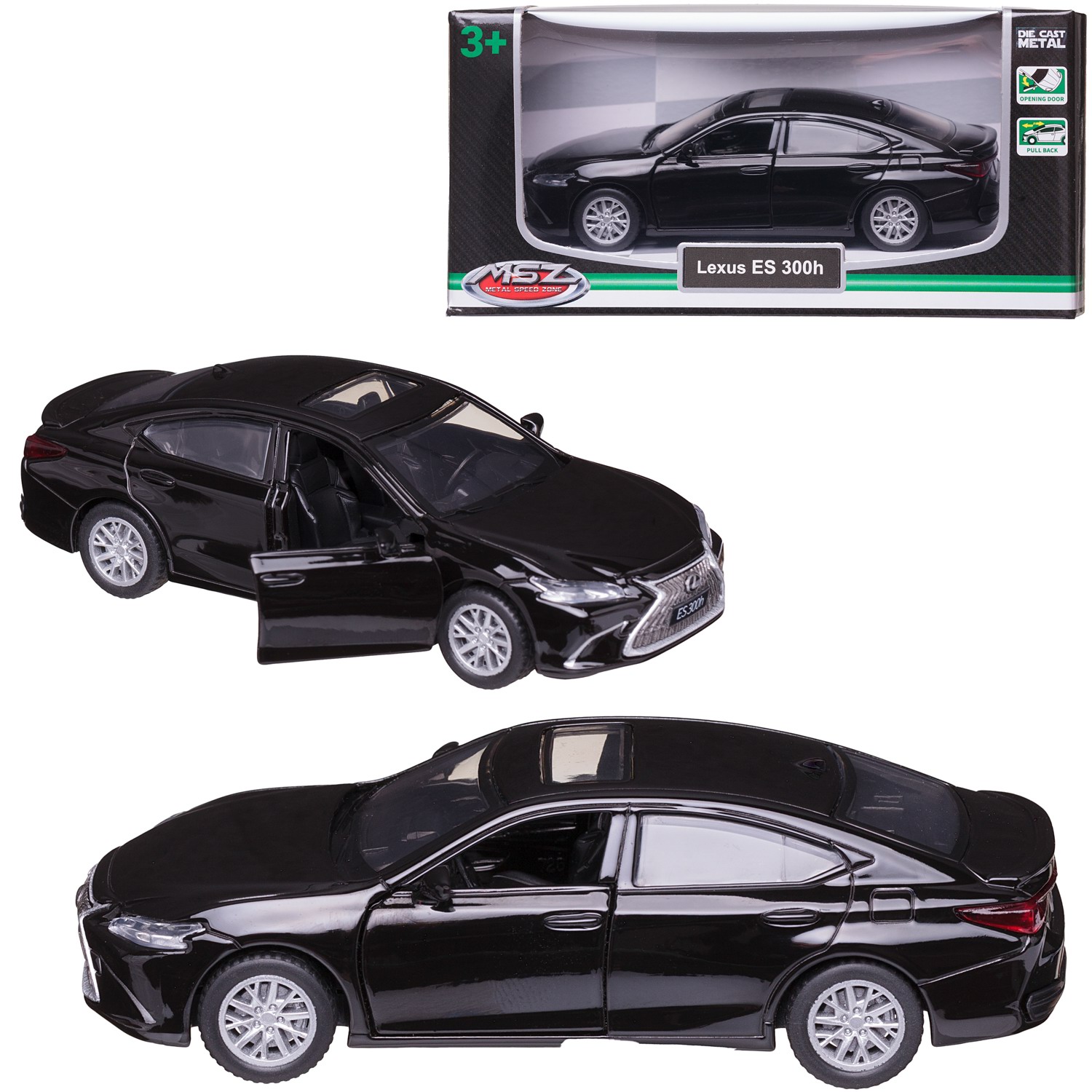 Машинка MSZ серия 1:43 Lexus ES300h, цвет чёрный, инерционная, двери открываются WE-15971B