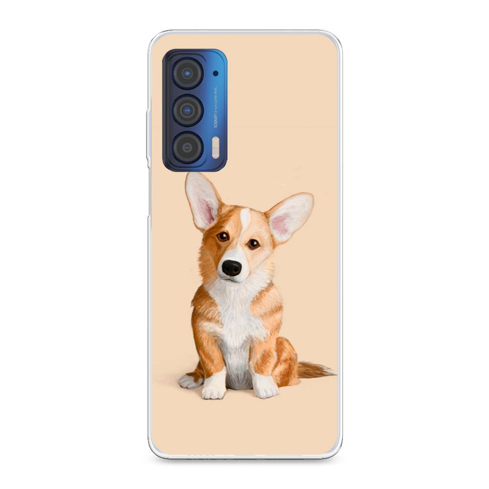 

Чехол для Motorola Edge (2021) "Грустный Корги", Коричневый;бежевый, 242950-1