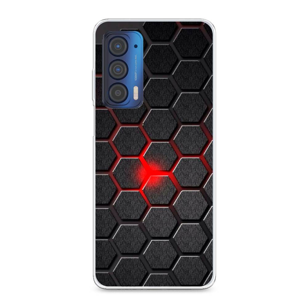 

Чехол для Motorola Edge (2021) "Соты красные", Красный;черный;серый, 242950-3