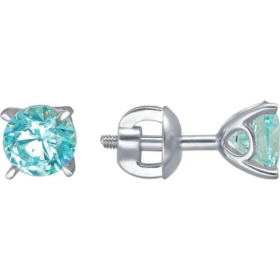 

Серьги из белого золота с фианитом Эстет 01С2210886-1, 01С2210886-1