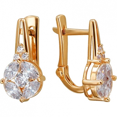 

Серьги из красного золота Эстет 01С1112059, фианит, 01С1112059