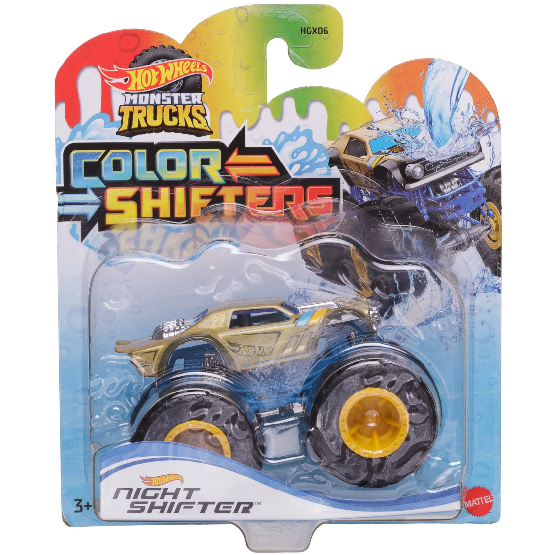 

Машинка Mattel Monster Trucks Меняющие цвет №3 HGX06/3, Синий, HGX06 3