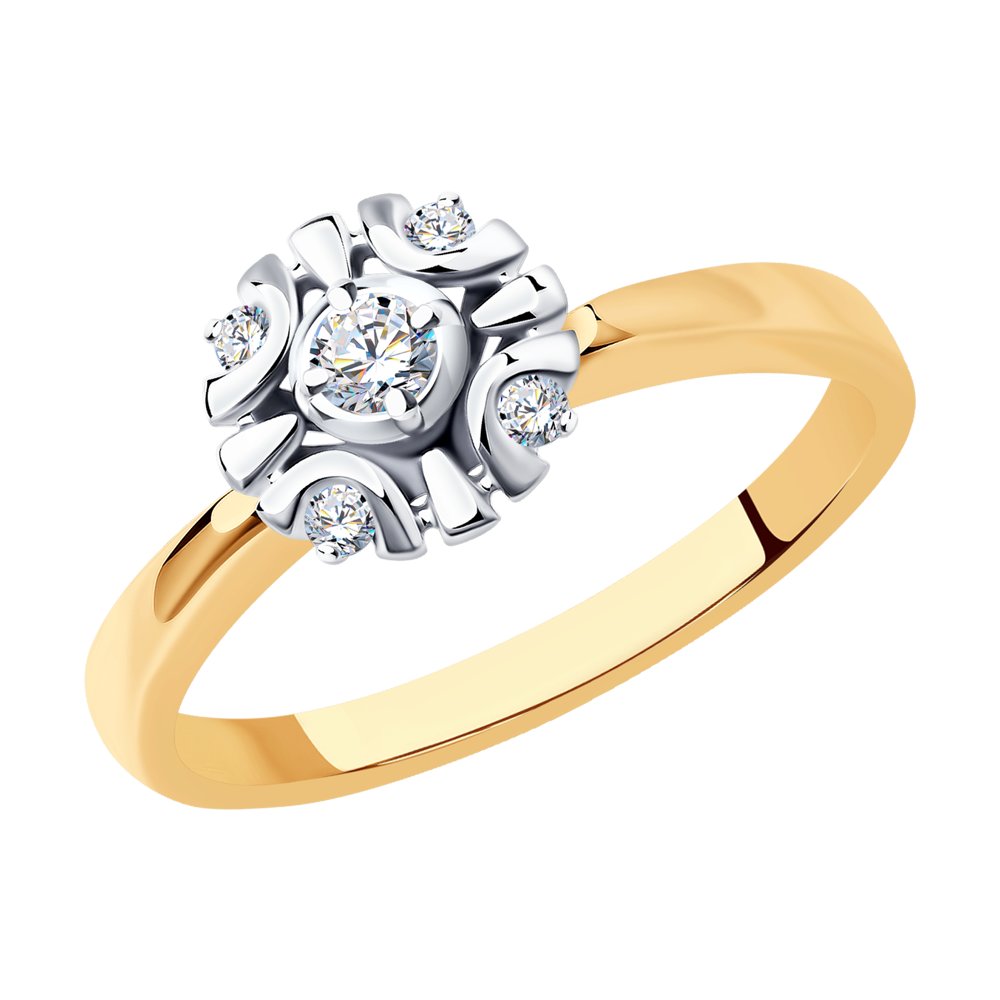 Кольцо из комбинированного золота с бриллиантом р. 17 SOKOLOV Diamonds 1012149