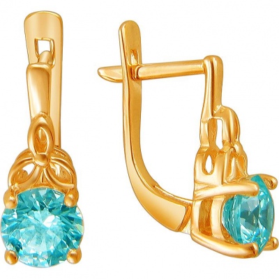 

Серьги из красного золота с фианитом Эстет 01С2110884-1, 01С2110884-1