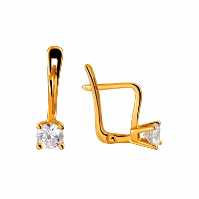 

Серьги из красного золота с фианитом Эстет 01С1110954, 01С1110954