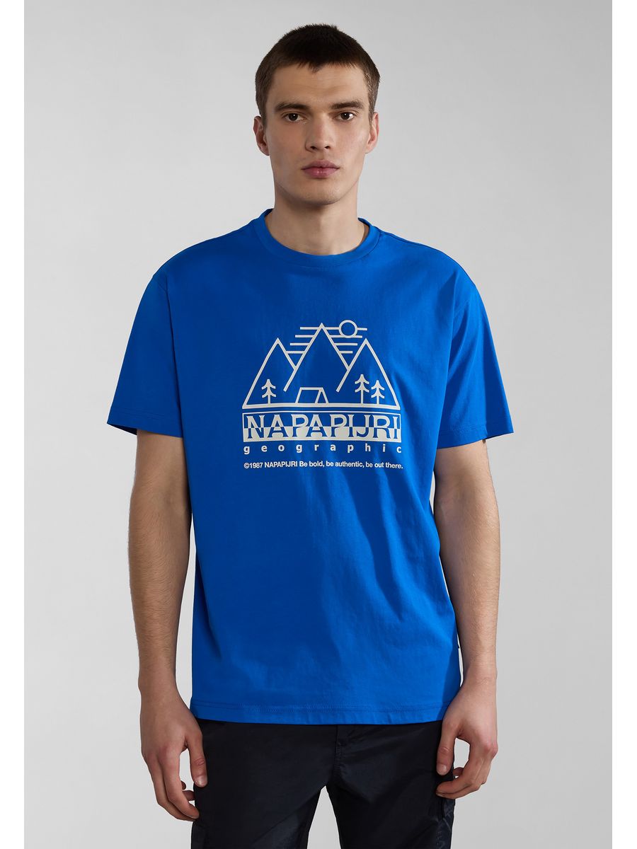 

Футболка унисекс Napapijri NA6210028 синяя 2XL, Синий, NA6210028