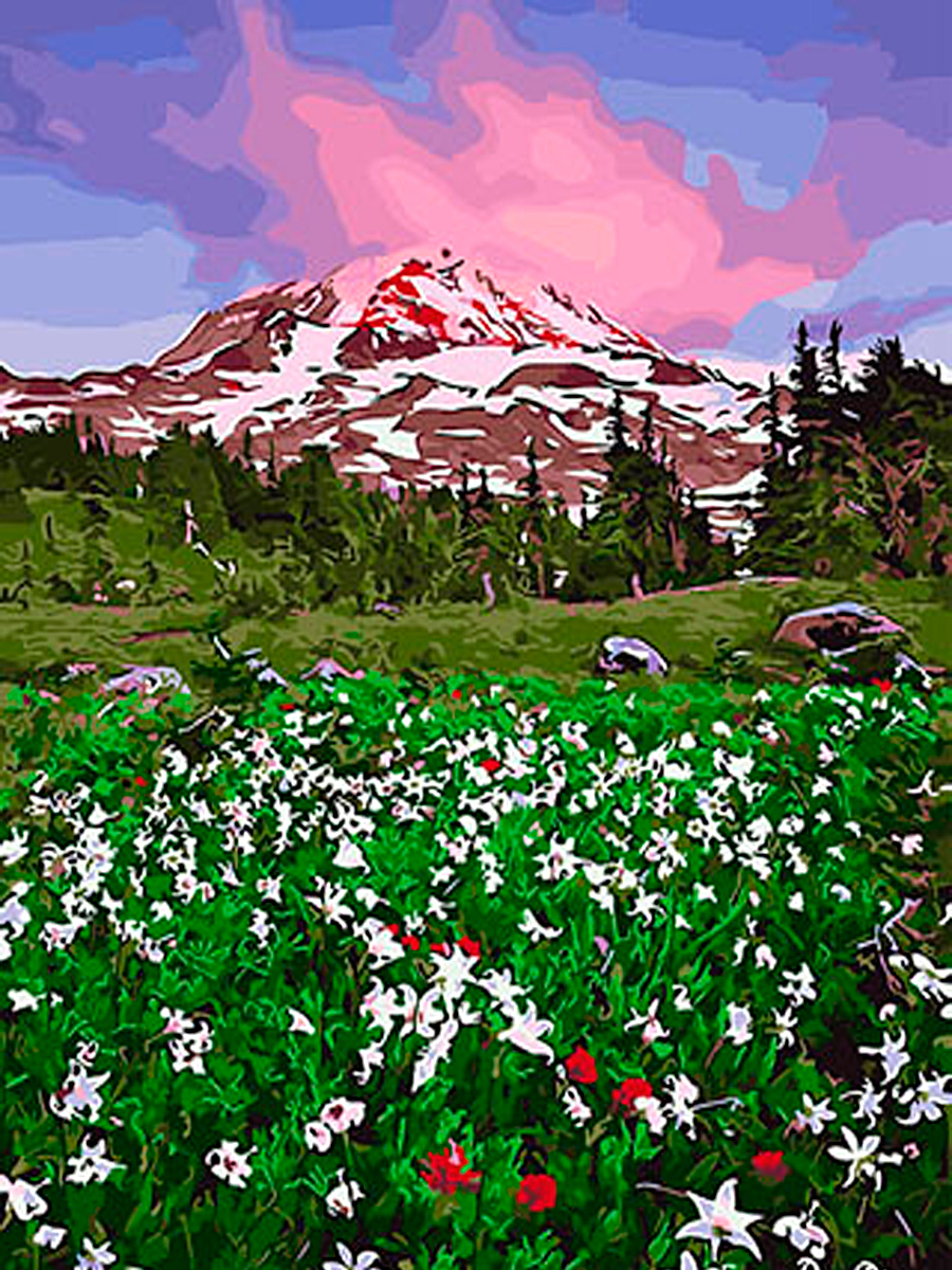 Картина по номерам на холсте 40х50 Цветной Алтайский пейзаж GX29236