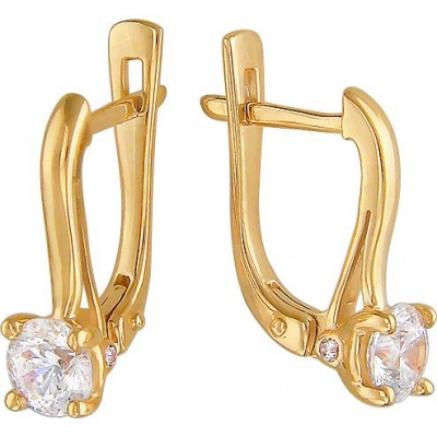 

Серьги из желтого золота Эстет 01С139294, фианит/Swarovski, 01С139294