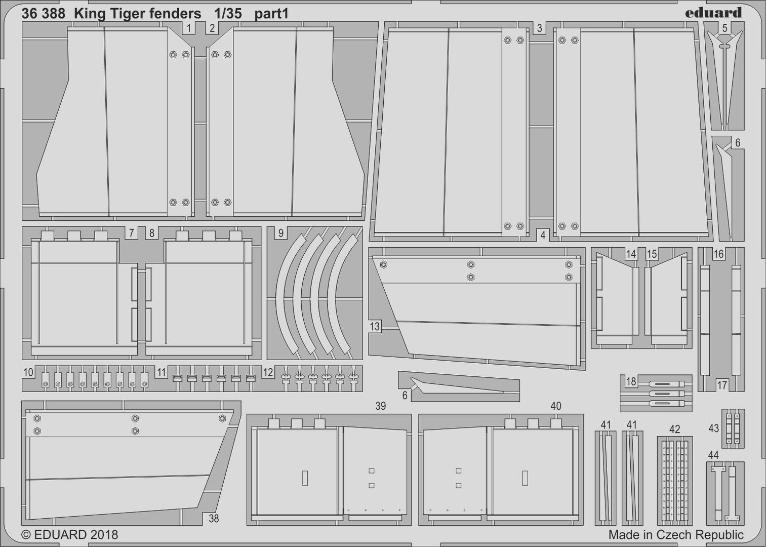 

Фототравление Eduard 36388 King Tiger fenders 1/35, Однотонный