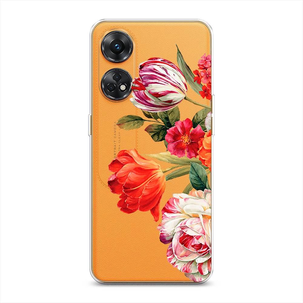 

Чехол Awog на Oppo Reno 8T 4G "Весенний букет", Красный;розовый;зеленый, 2513250-8